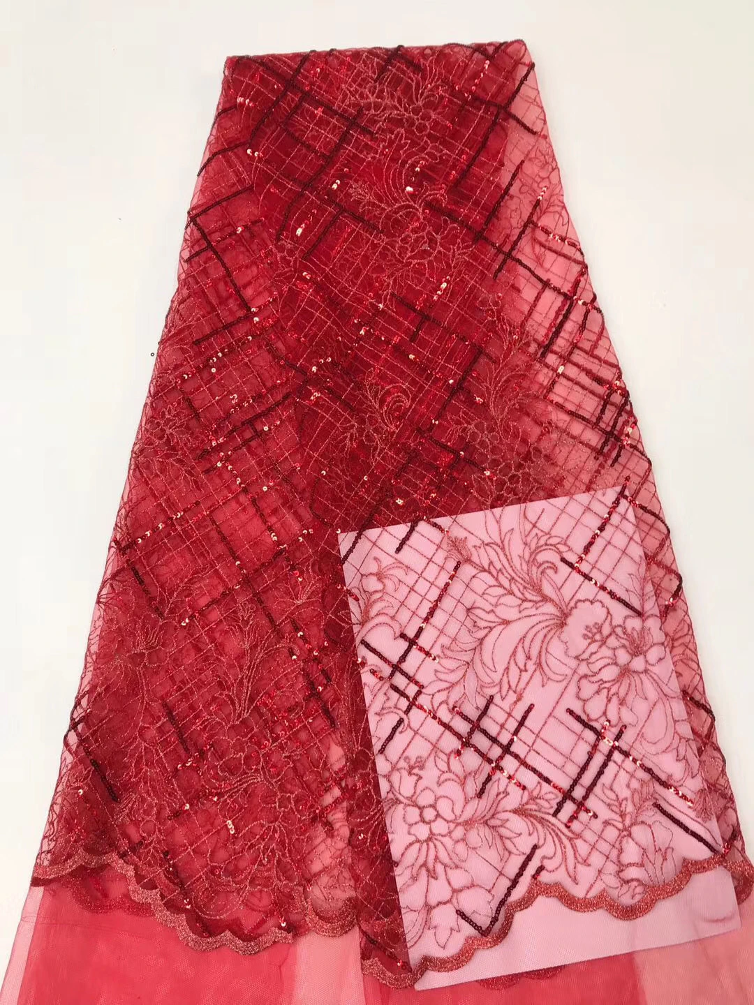

African sequin lace fabric 2020 high-quality lace embroidery French tulle lace fabric D38351