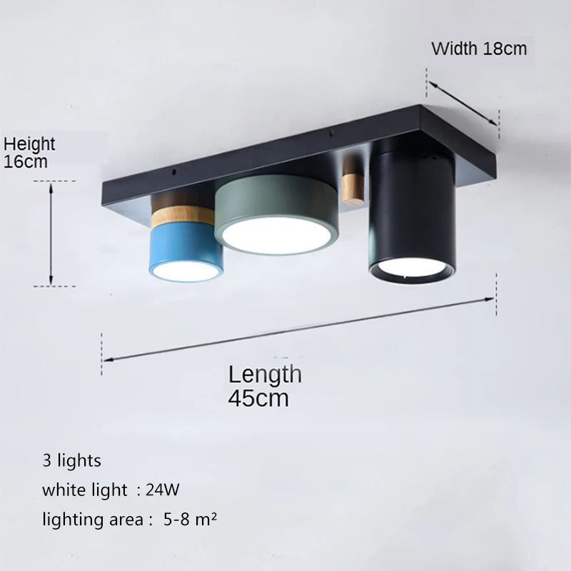 Lámpara de techo LED rectangular, creativa, minimalista, moderna, multicolor, para sala de estar, dormitorio, pasillo, cafetería, accesorio de hotel, 220V