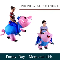 funny parent kid adult inflatable costumes animal pig halloween cosplay dresses carry me costume party role play blow up disfraz