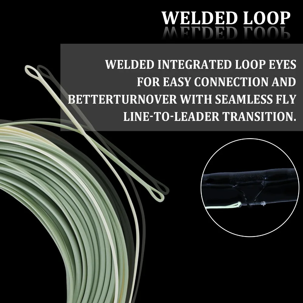 Maximumcatch выходящая короткая Летающая леска 8/9/10wt 100FT Moss/Lvory цвет Вес вперед Летающая леска с 2 сварными петлями