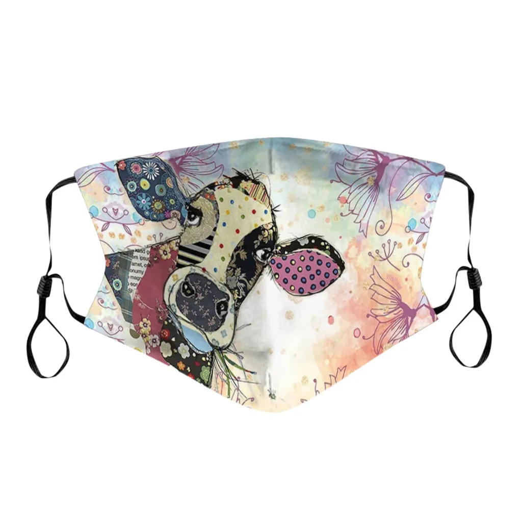 10 типов маски для взрослых 3D Животные корова кот Сова принт женские дышащие