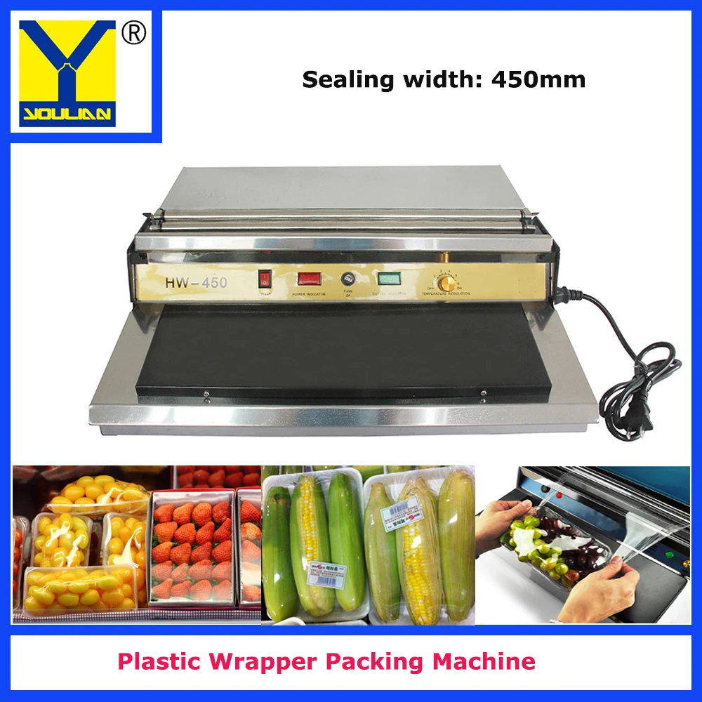 Plastic wrapper for household and supermarket, plastic wrapper for fruits, vegetables, meat products wrapper Packing Machine