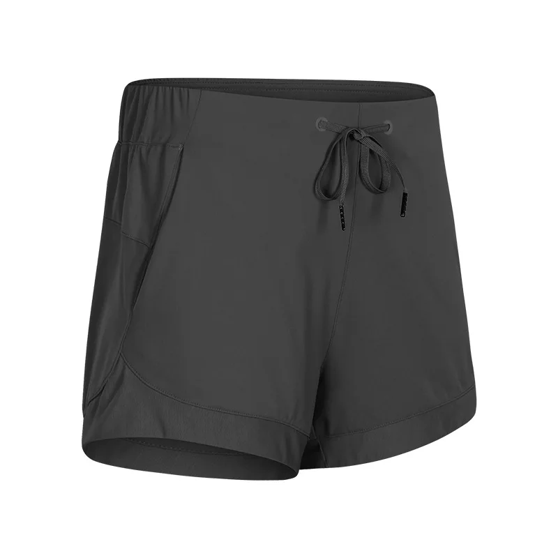 

Naked-feel Buttery-soft Loose Fit Training Gym Sport Shorts Women Waist Drawstring Running Yoga Fitness Workout Shorts