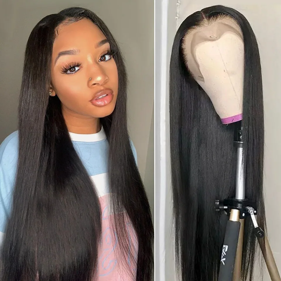 Бразильские Прямые кружевные передние волосы Wig13x4 человеческие предварительно