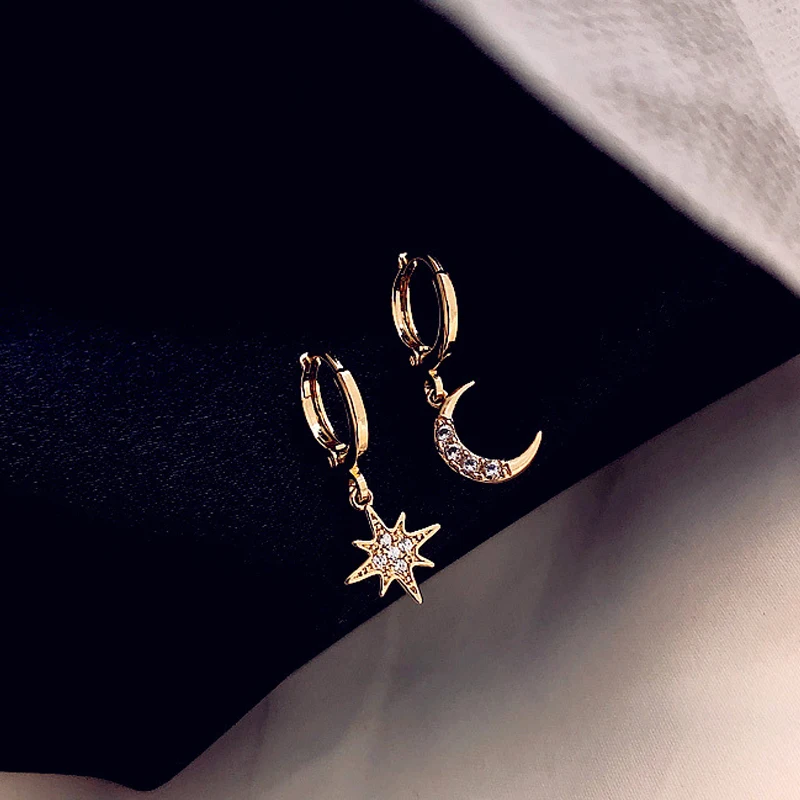 Женские серьги с кристаллами классические геометрические серьги-подвески