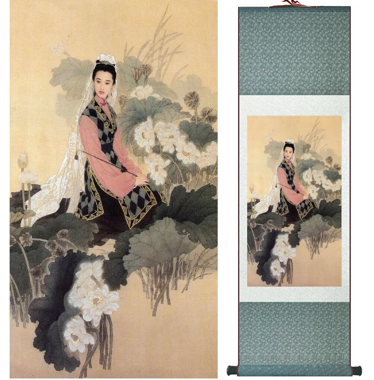 

Traditional Chinese pretty girls painting Home Office Decoration beautifull women painting040708