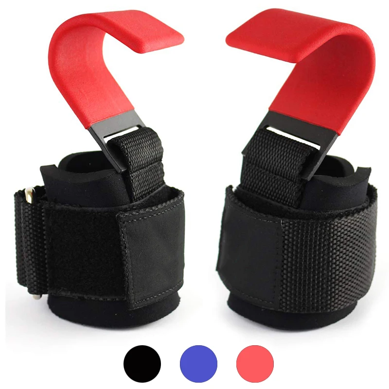 Weight Lifting Hook Grips With Wrist Wraps Hand-Bar Wrist Strap  Gym Fitness Hook Weight Strap Pull-Ups Power Lifting Gloves