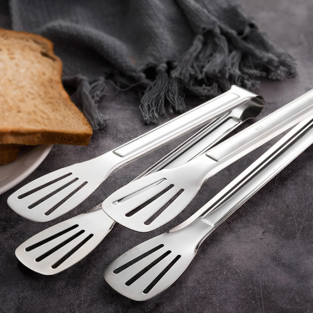 Stainless Steel Food Tongs Kitchen Utensils Buffet Cooking Tool Anti Heat Bread Clip Pastry Clamp Barbecue | Дом и сад