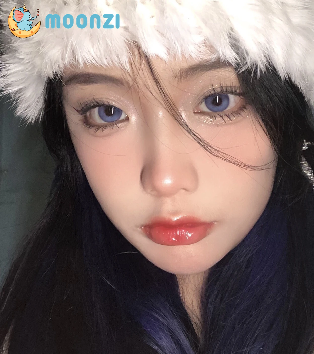 Контактные линзы MOONZI для крупных зрачков голубого и серого цвета цветные