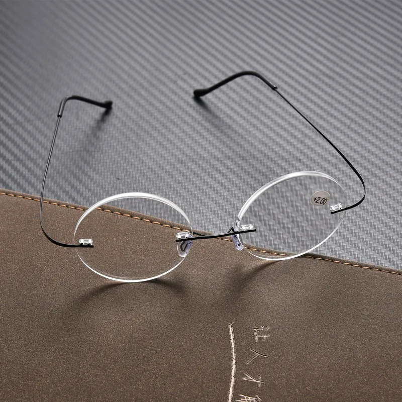 Очки для чтения оправа без оправы титановые женские 2019 сверхлегкие круглые глаза
