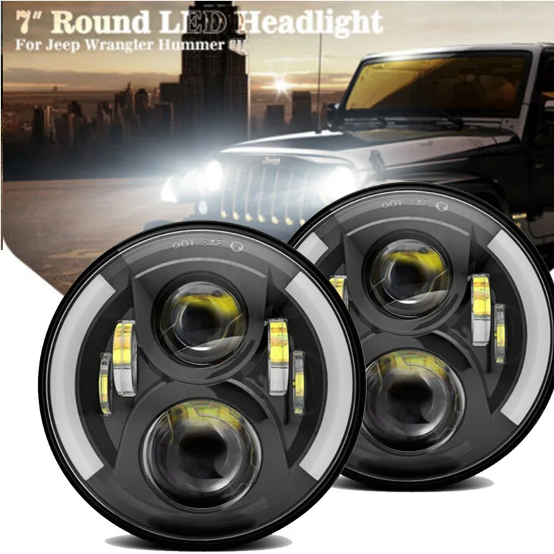 Светодиодный 7 &quotдюймов фары высокой ближнего света DRL для джипа Wrangler JK