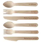 Большой одноразовый набор деревянных столовых приборов 6,5 