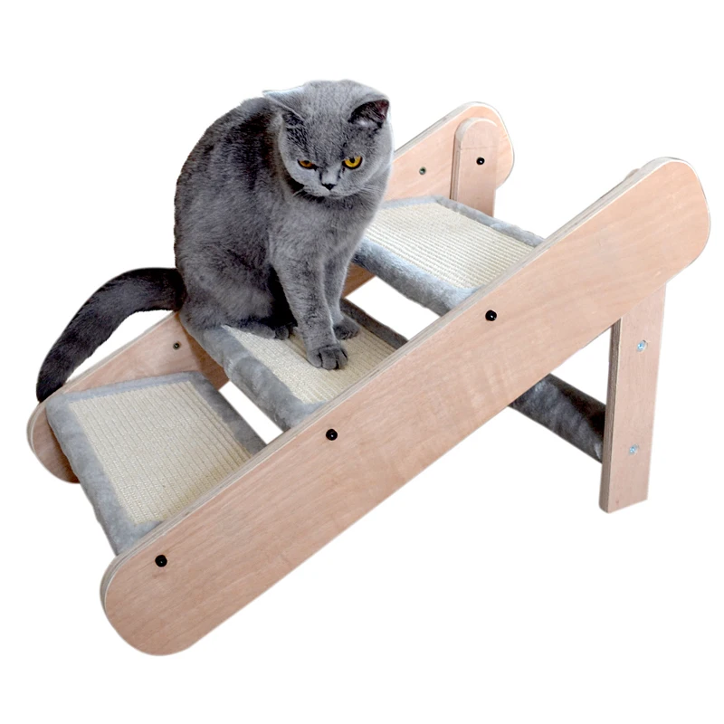 Противоскользящая Съемная складная лестница для животных 3 ступени скалолазание