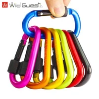1 pcs climbing button carabiner camping hiking hook outdoor sports multi colors aluminium safety buckle keychain