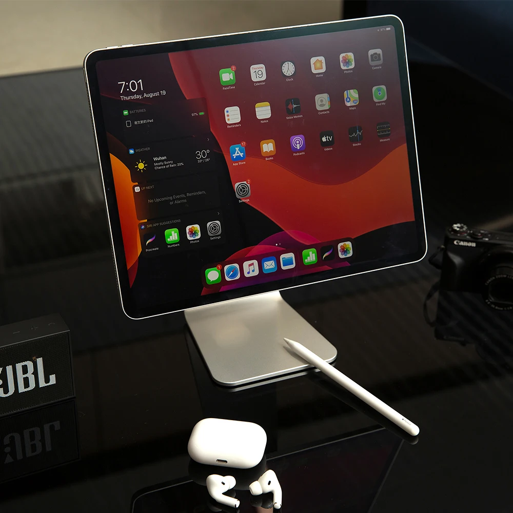 lululook magnetic stand for apple ipad pro aluminum adjustable angle magnet holder for ipad pro 1112 9ipad air desktop bracket free global shipping