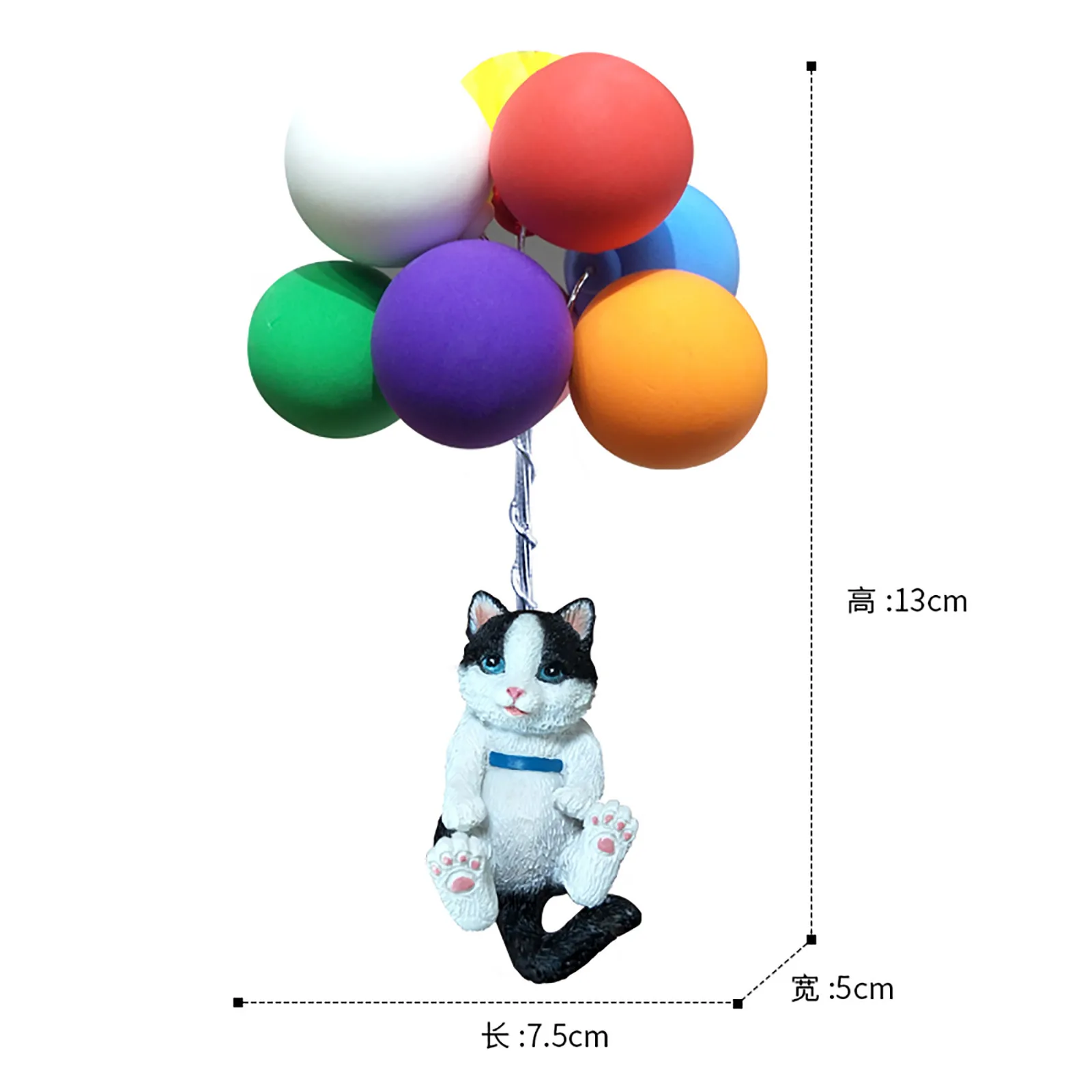 

3D Cat Decoration Pendants Resin Car Interior Decoration Colorful Balloon Cat Ornaments Home Door Hanging Decorations Crafts