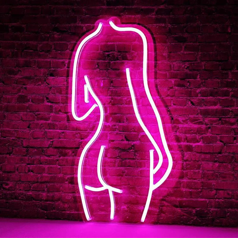 Lady Body LED Neon Light Sign Girl Female Model Wall Art Lamp Decor for Home Party Wedding Holiday Acrylic Night Lamps Xmas Gift