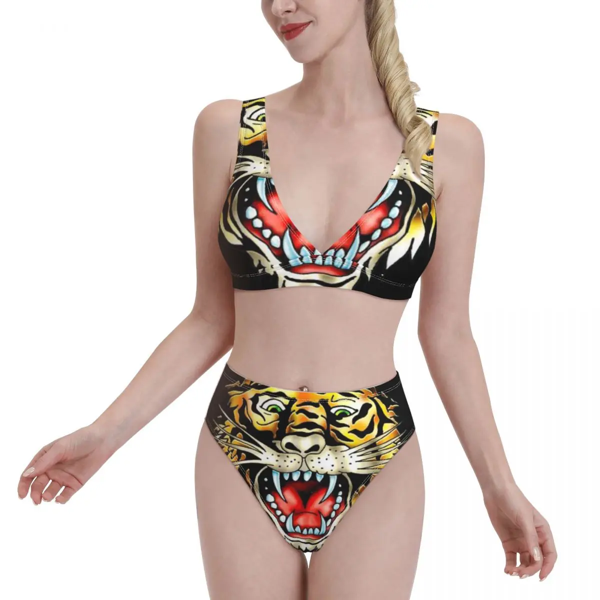 

Bikini Ed Hardies Y2k Cyber Exotic 2021 Women Swimsuit high Waist women's top Vintage Women bathing suit SwimSuit