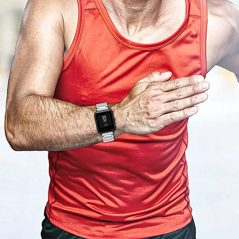 20 мм для Xiaomi Huami Amazfit GTS Bip BIT PACE Lite Молодежный ремешок из нержавеющей стали Замена для samsung Galaxy 42 мм браслет