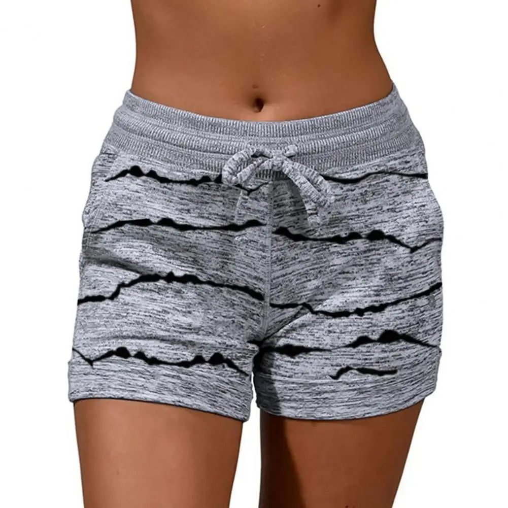 

Summer Women Shorts Striped High Waist Quick Drying breathable Drawstring Pockets Sports Short Women Streetwear 2021