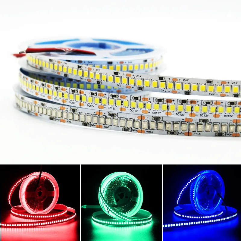 

DC12V LED Strip Lights 5m 1200leds 2835 240leds/m 24V DC Flexible Tape Warm White / White/Green/Red/Blue/Ice Blue/Yellow/Pink