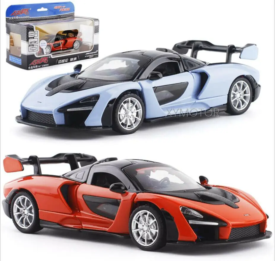 

1:32 CaiPo For McLaren senna Supercar Diecast Car Model Toys Kids Gifts Sound light Pull back Blue/Orange/Black Metal,Plastic
