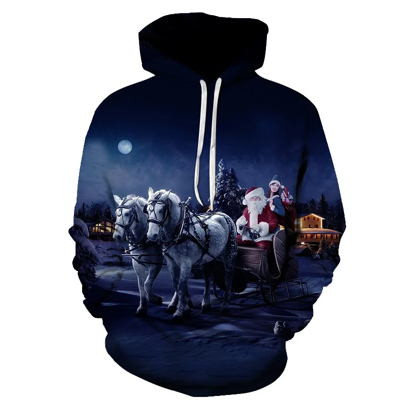 Новейшие толстовки с 3D принтом Merry Christmas для мужчин и женщин изображением дедушки