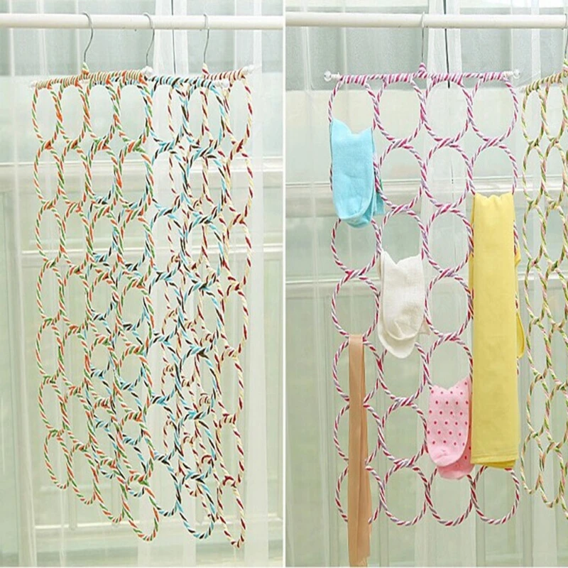 

1Pc Scarf Hanger Organizer Holder Multifunctional 28 Count Loops Scarf Racks Tie Racks Closet Organizer
