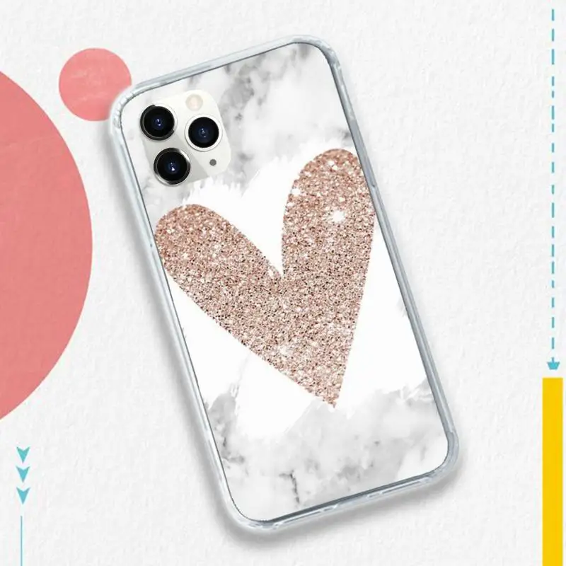 

Glitter Marble Love heart Phone Case for iPhone 11 12 pro XS MAX 8 7 6 6S Plus X 5S SE 2020 XR