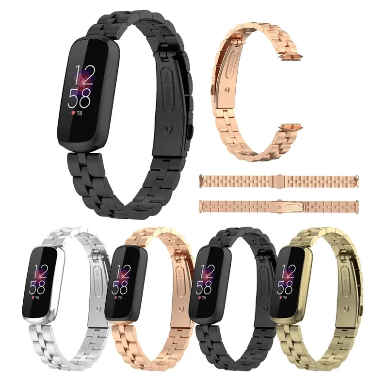 Серебристый металлический ремешок для браслета Fitbit Luxe регулируемый браслет из