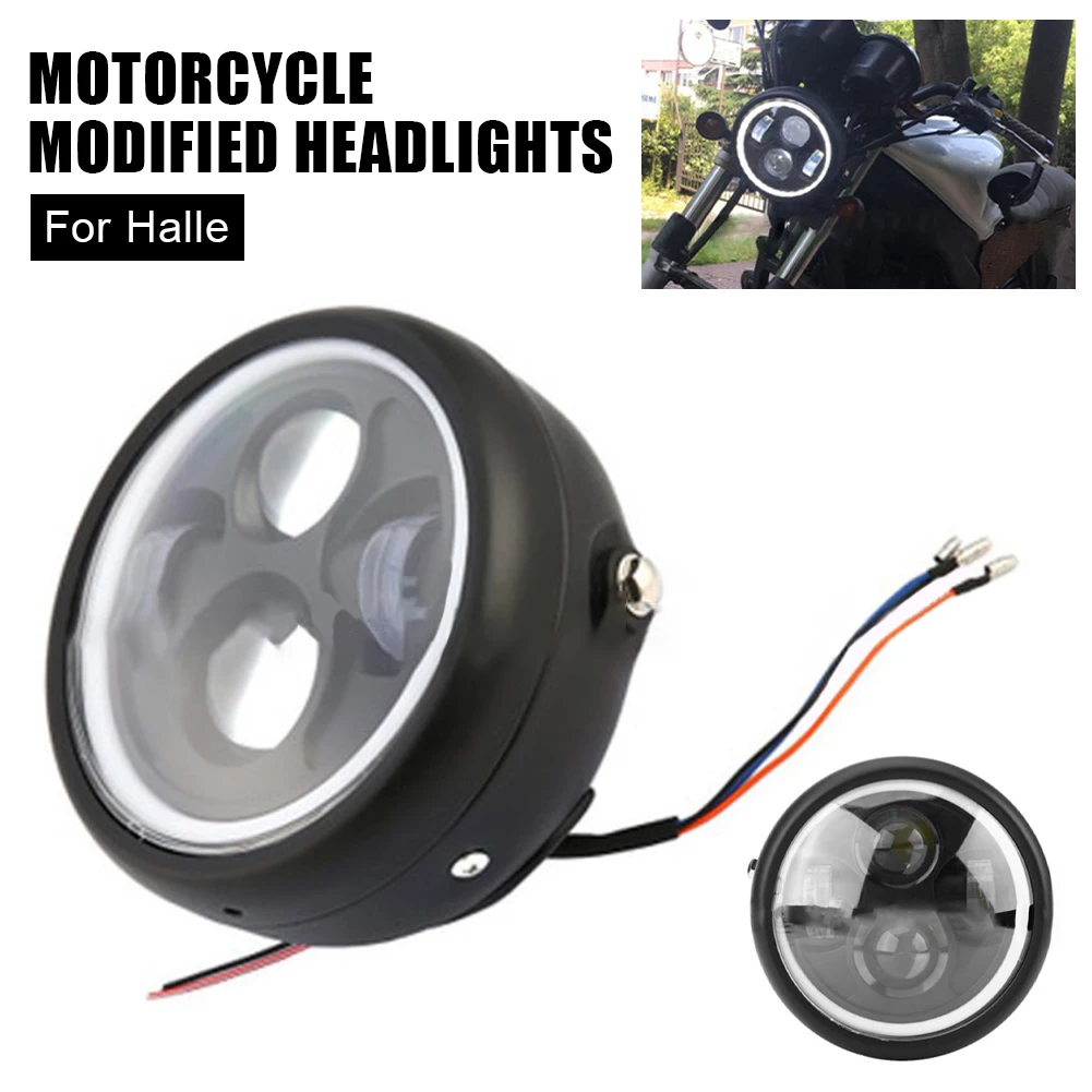 

5.75" 30W Motorcycle Headlight Retro LED Headlamp 12V Halo White with Universal Bracket for Chopper Cafe Racer Bobber Equipment
