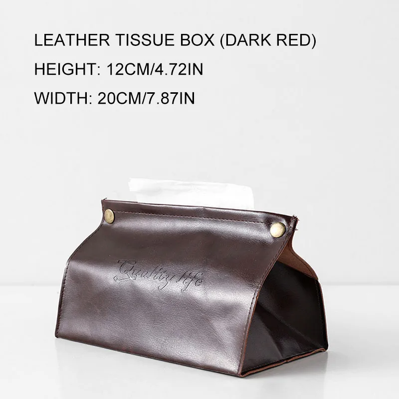 

Nordic Creative PU Leather Tissue Box Soft Foldable Napkin Holder Letter Print Tissue Case Home Kitchen Paper Holder Storage Box