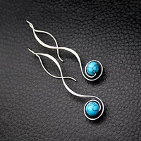 wear resistant blue exquisite long style hanging earrings for party