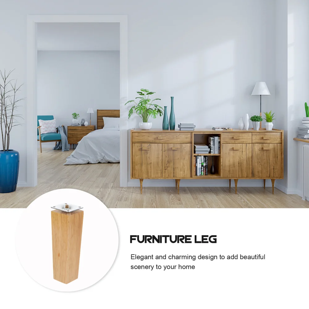 

4pcs Wood Table Chair Feet Replacement Furniture Legs Coffee Table Feet