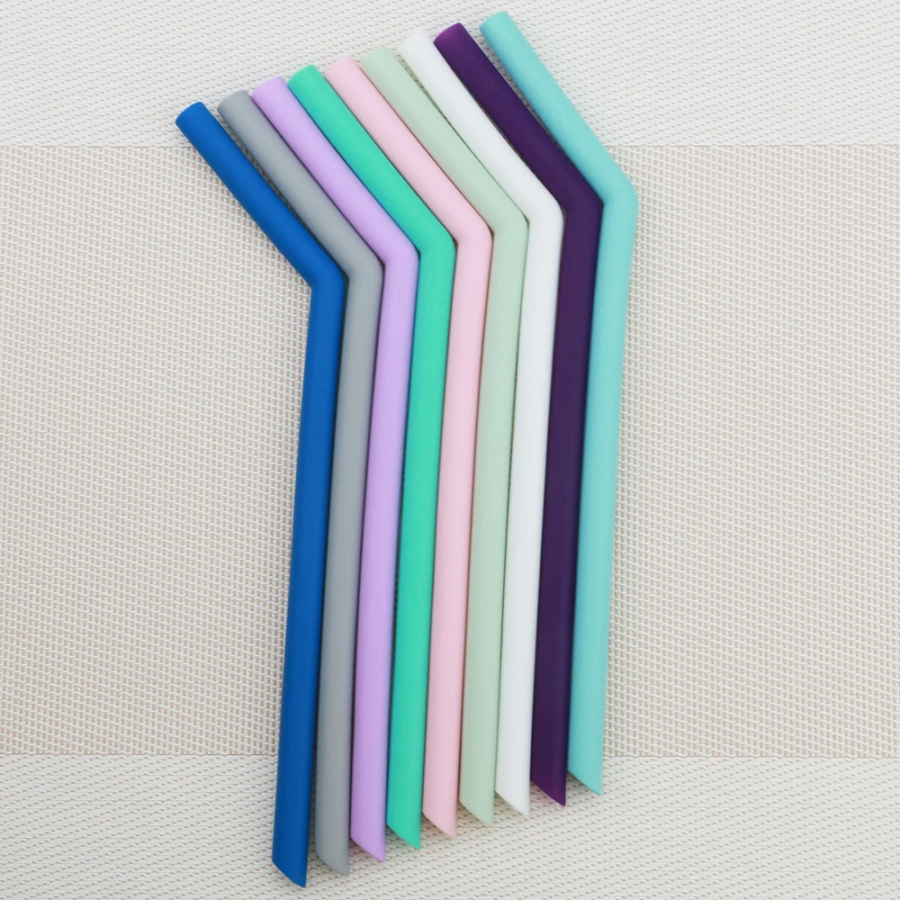 Многоразовый набор силиконовой соломы для еды Складная Силиконовая Питьевая
