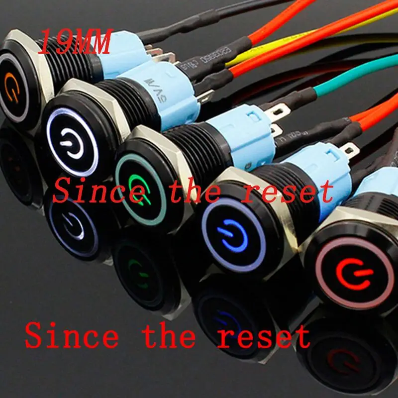 19 мм металлическая кнопка светодиодный светильник водонепроницаемая черная