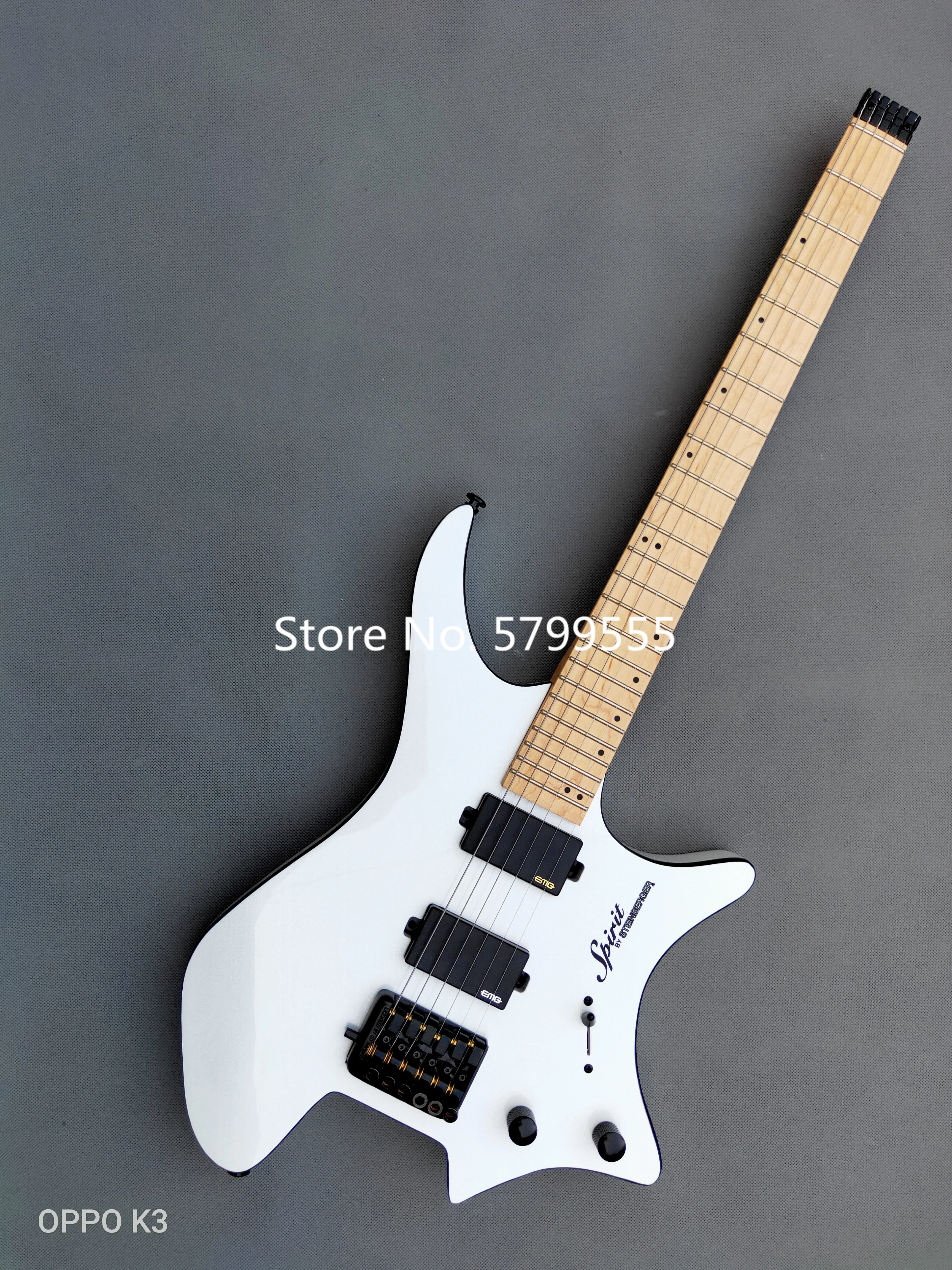 

New 6-string headless electric guitar, crafted, multi-color optional, flame maple veneer, rosewood fingerboard, free shipping