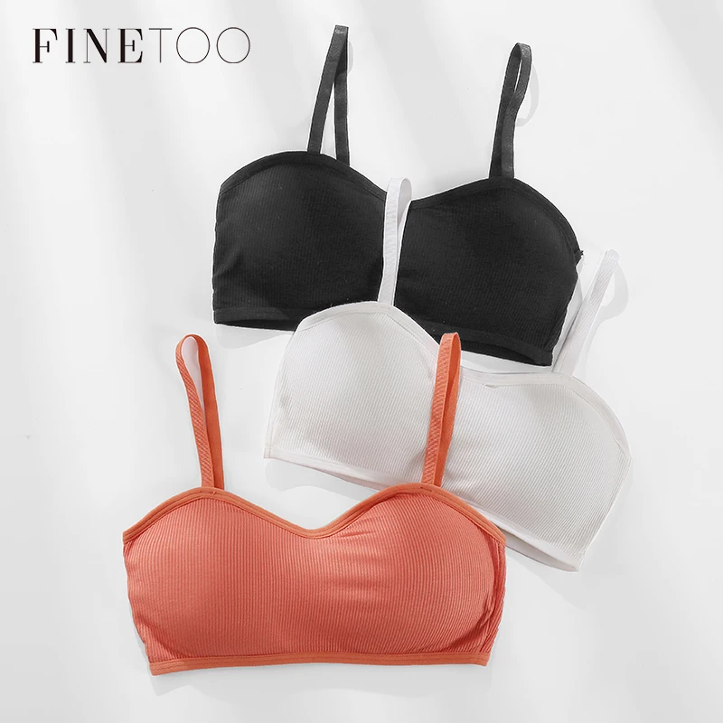 Женский бюстгальтер без косточек FINETOO удобный хлопковый с чашечками сексуальный