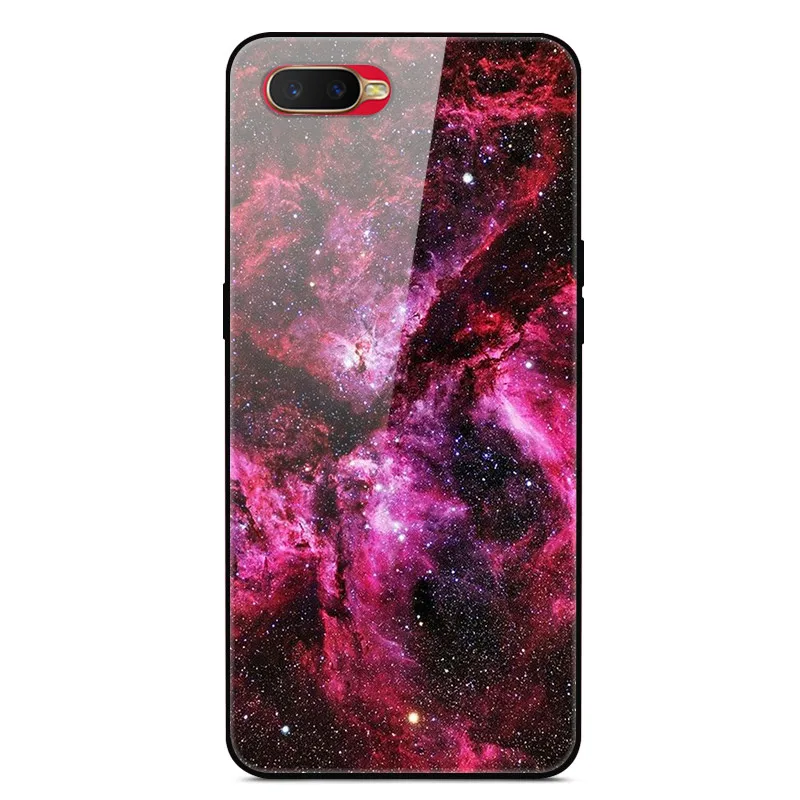Чехол из закаленного стекла для OPPO RX17 Neo чехол силиконовый бампер жесткая стеклянная задняя крышка для OPPO RX17 Neo RX 17 Neo A1K AX7 Capas - Цвет: Бежевый