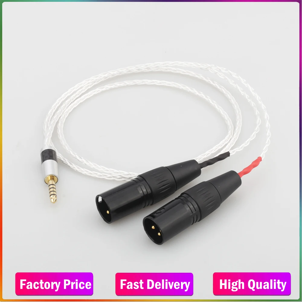 

High Quality Audiocrast 8 Cores Silver Plated 4.4mm Balanced Male to Dual 2x 3pin XLR Balanced Male Audio Adapter Cable