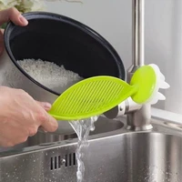 2 in 1 long handle kitchen rice washing colander strainer filter stirring stick agitator drainer no harm to hands kitchen gadget