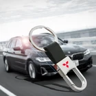 Автомобильный брелок для ключей из металлического сплава и кожи для Mitsubishi Outlander 3 XL Pajero 4 Asx Lancer X 9 10 EVO i