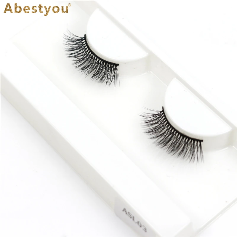 

Abestyou 3D Makeup Lashes Half Short 9mm False Eyelashes Natural Crisscross Messy Thick Soft Fake Eyelashes