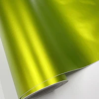50cm2m3m4m lemon green matt metallic chrome vinyl film car wraps foils with air release motorbike scooter car sticker decal