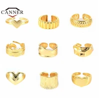 canner korean fashion hip hop exquisite gold silver color finger ring for women men adjustable open rings gifts party jewelry