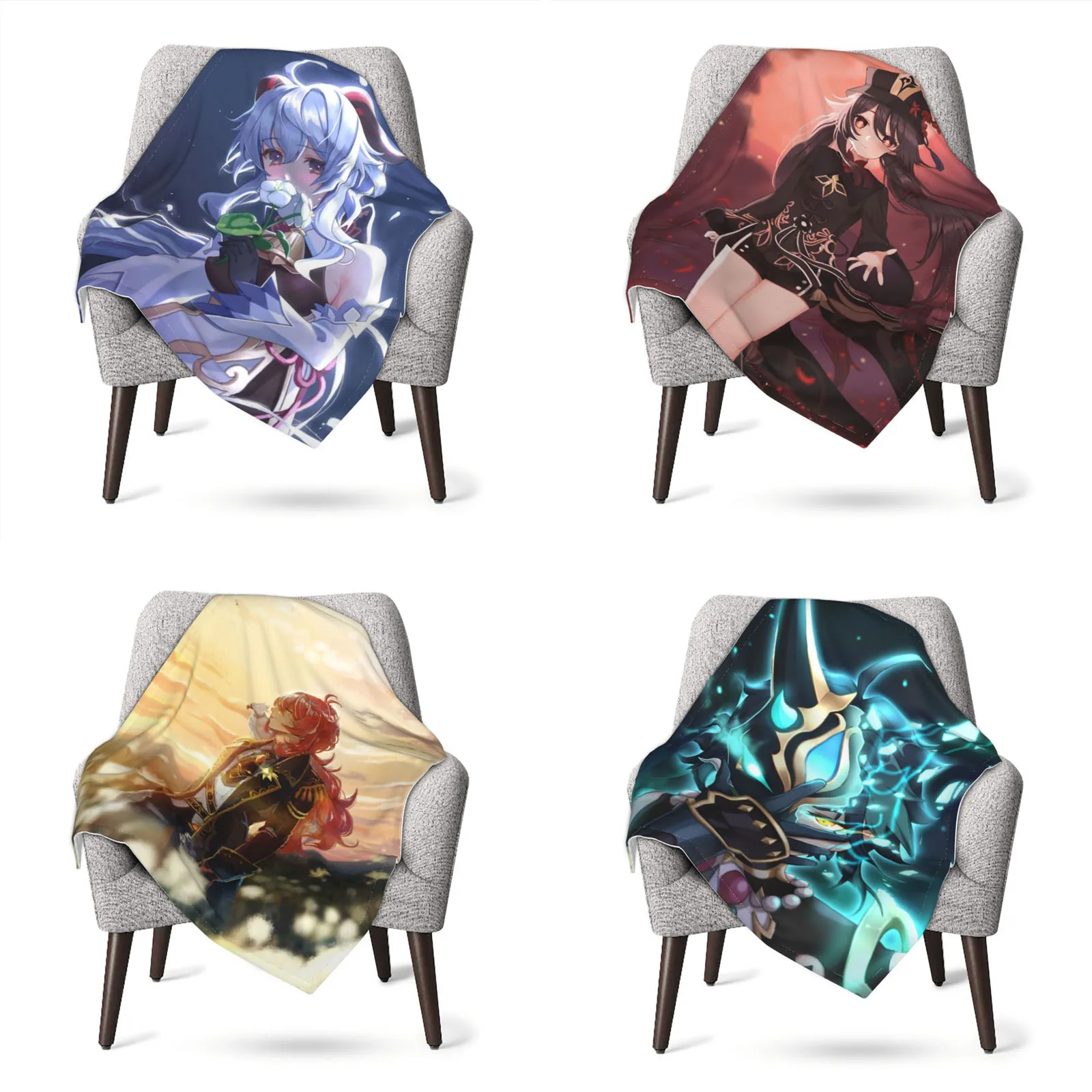 

Anime Game Genshin Impact 76x101CM Baby Blanket Unisex Infant Thick Plush for Stroller Wraps Crib Travel Decorative Throw Warm