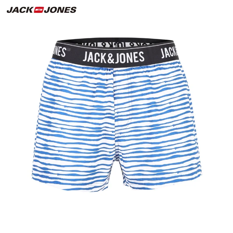 JackJones, мужские трусы-боксеры из хлопка с принтом, мужское нижнее белье, домашние штаны для мужчин, 219192536 - Цвет: BRIGHT WHITE
