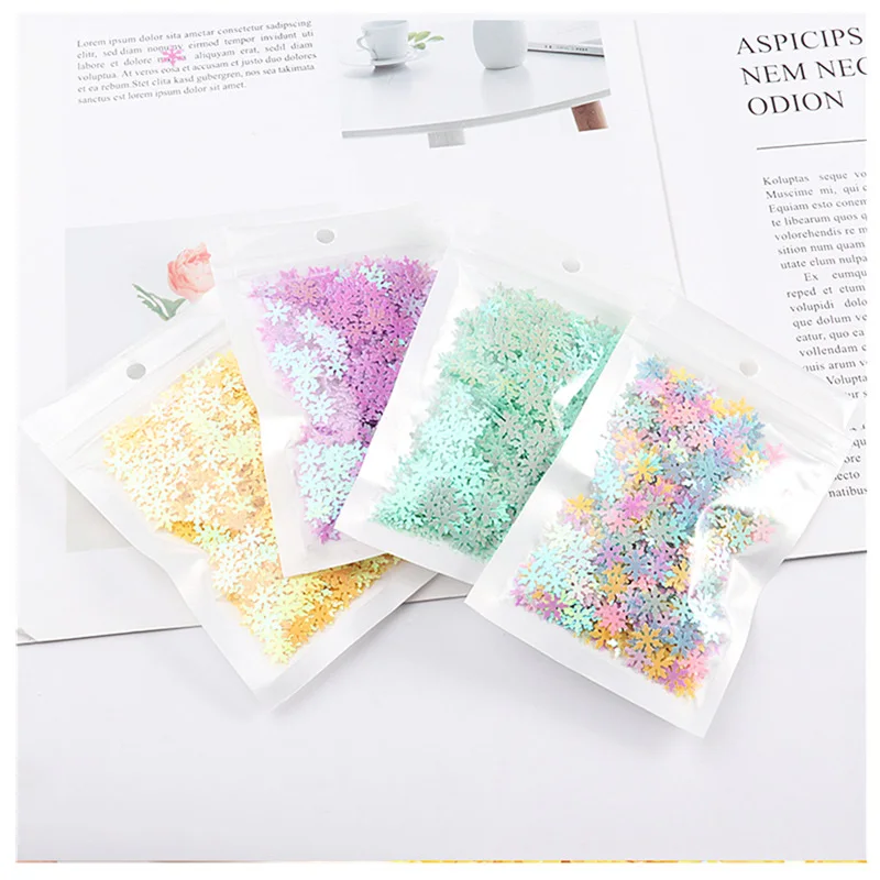 Пайетки для ногтей 9 мм в виде снежинок пайетки поделок материалы ручной работы