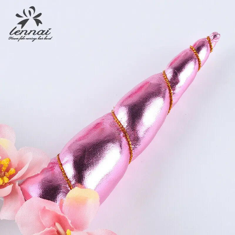 Волшебный Рог единорога шелка с цветочным рисунком головы вечерние Повязка на