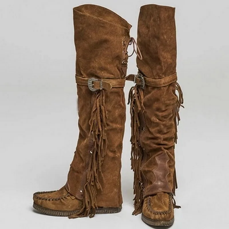 LASPERAL/высокие сапоги с бахромой коллекция 2019 года модные до колена в богемном